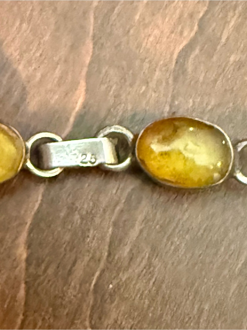 Larimar/Amber Artisan Handmade Dominican Sterling Silver Happy Hour Bracelet - Picture 12 of 15